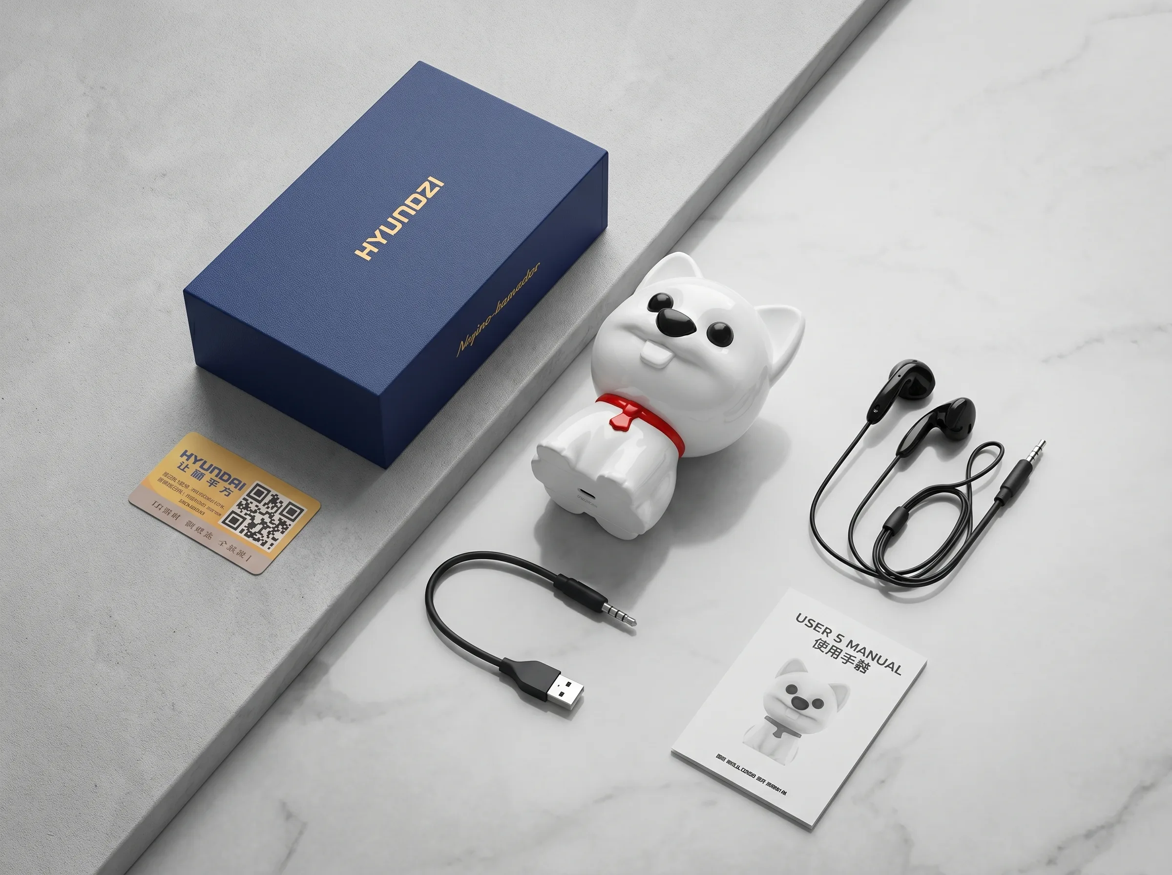 QZT F12 puppy keychain voice recorder package and accessories