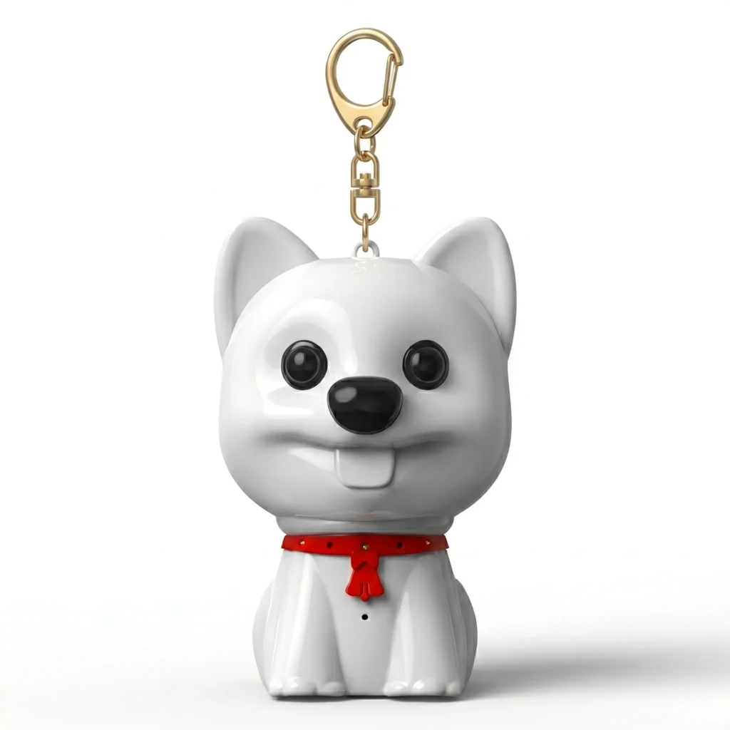 Discreet Puppy Keychain Voice Recorder with 100-Hour Battery