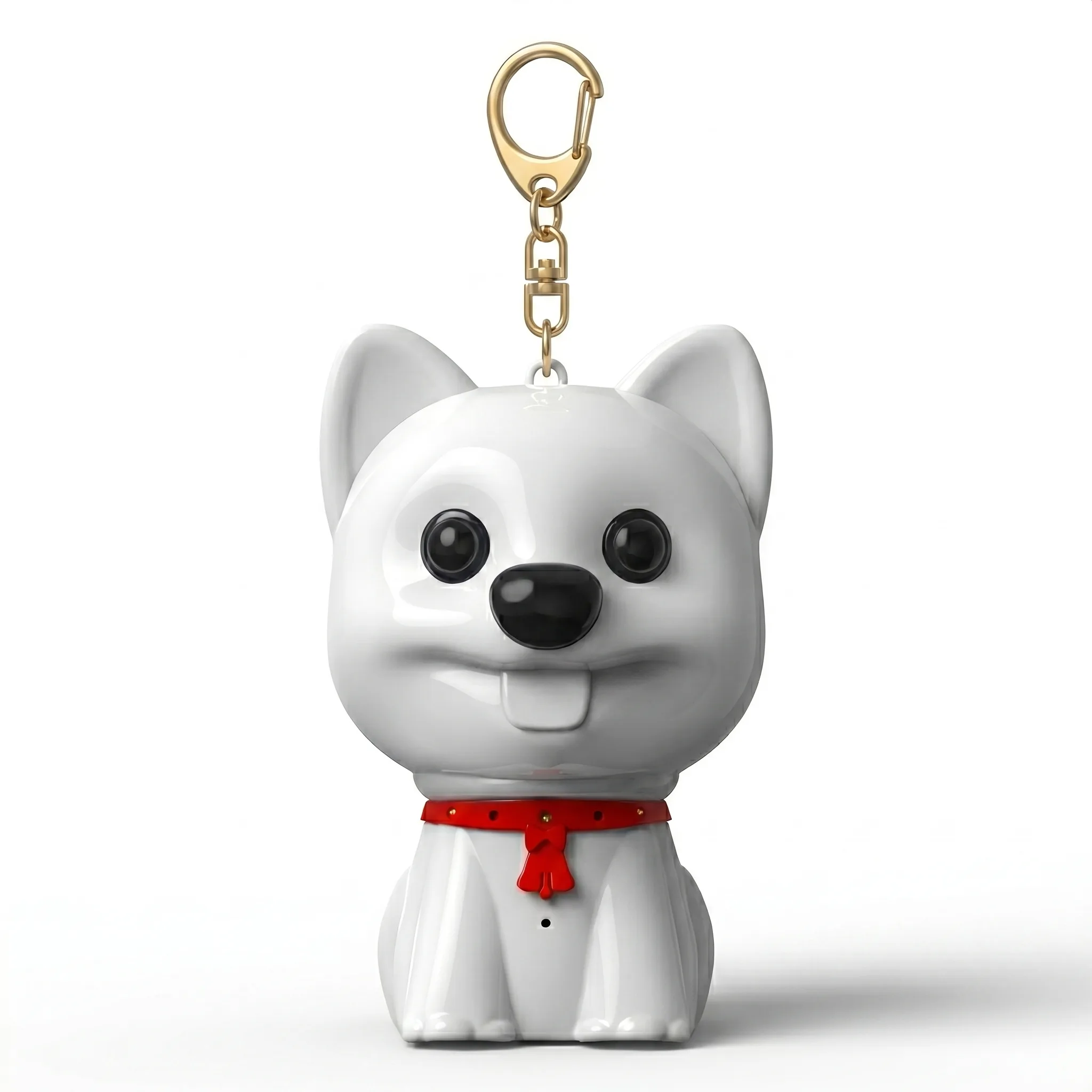 F12 puppy keychain voice recorder with compact pendant body front view