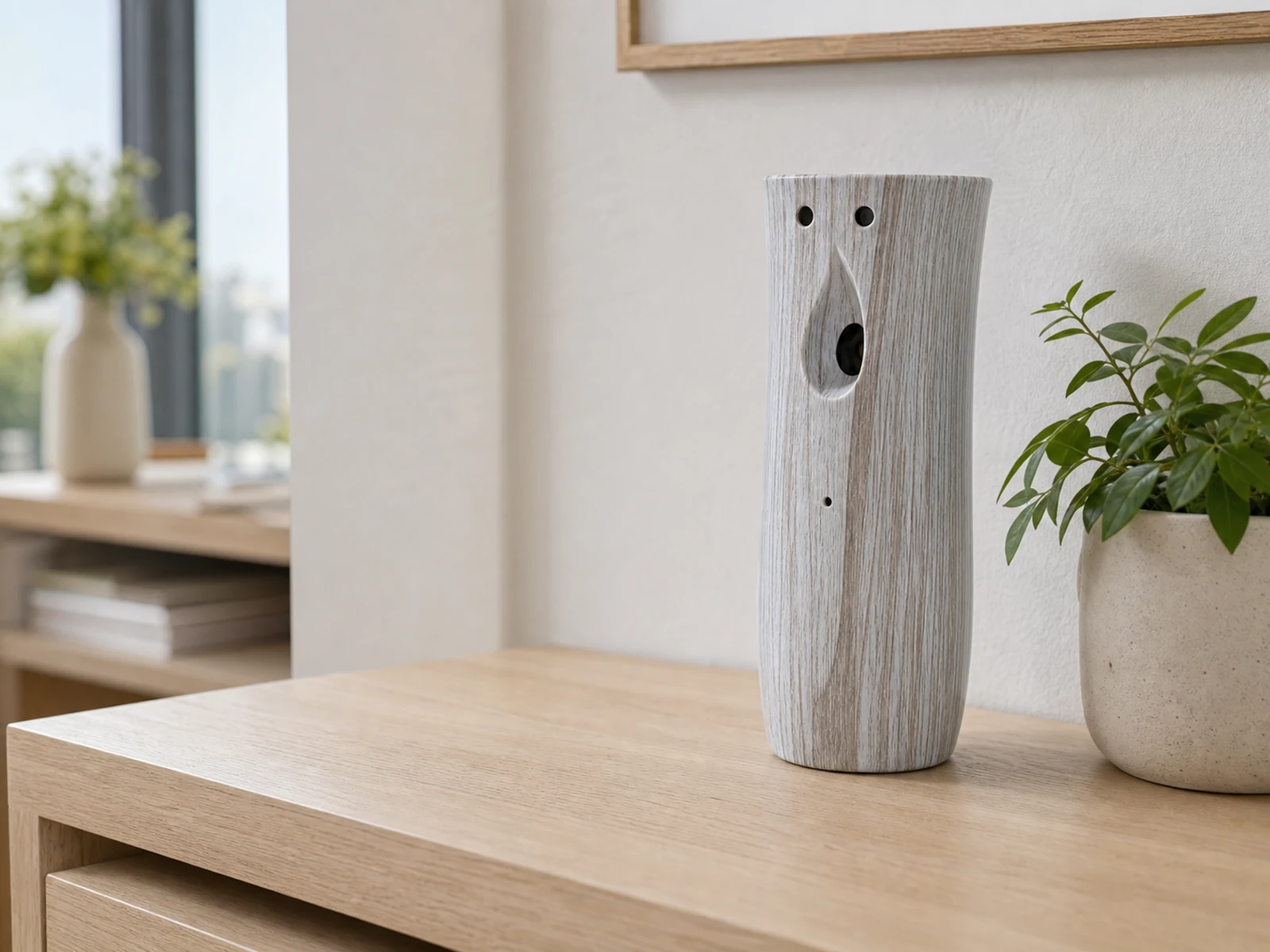Tuya Grey Wood Scent Machine Hidden Camera placed in an indoor use scene