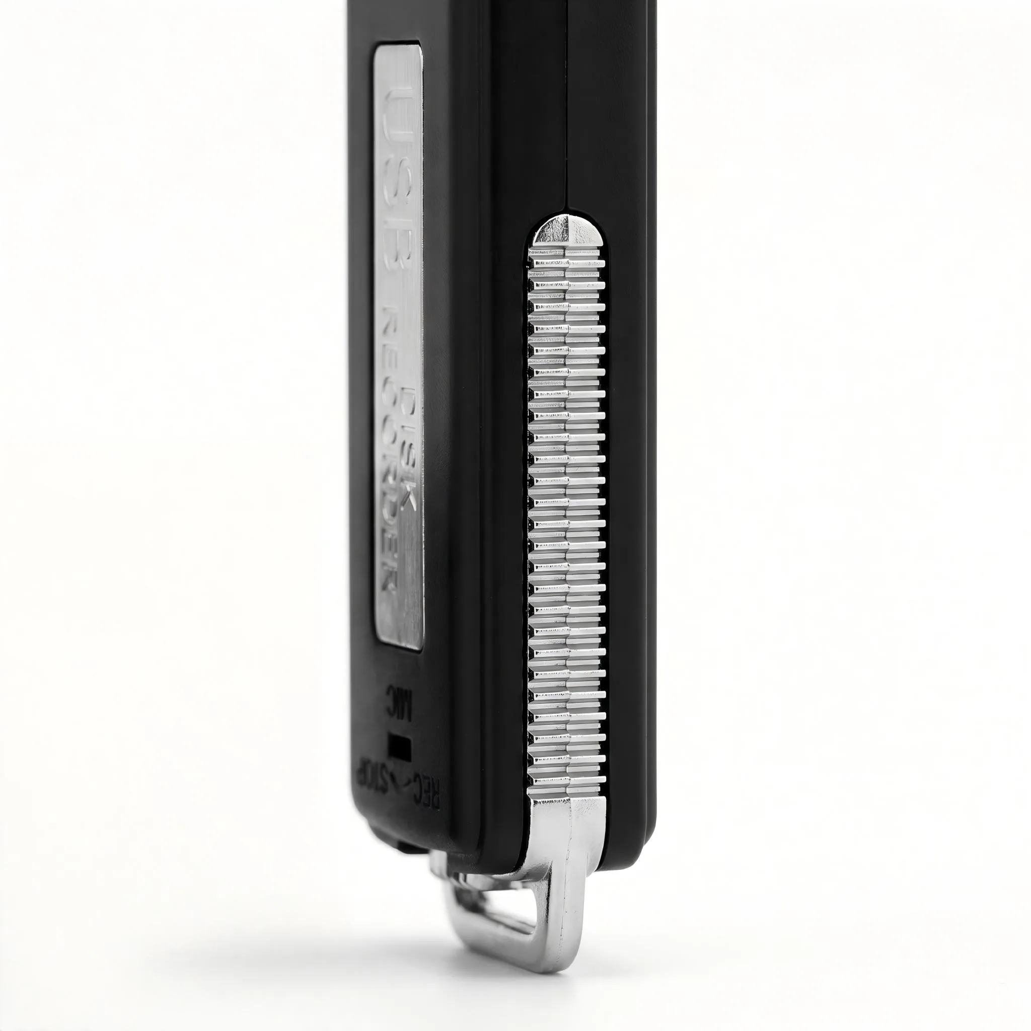 QFRR003 USB disk voice recorder with portable storage body side view
