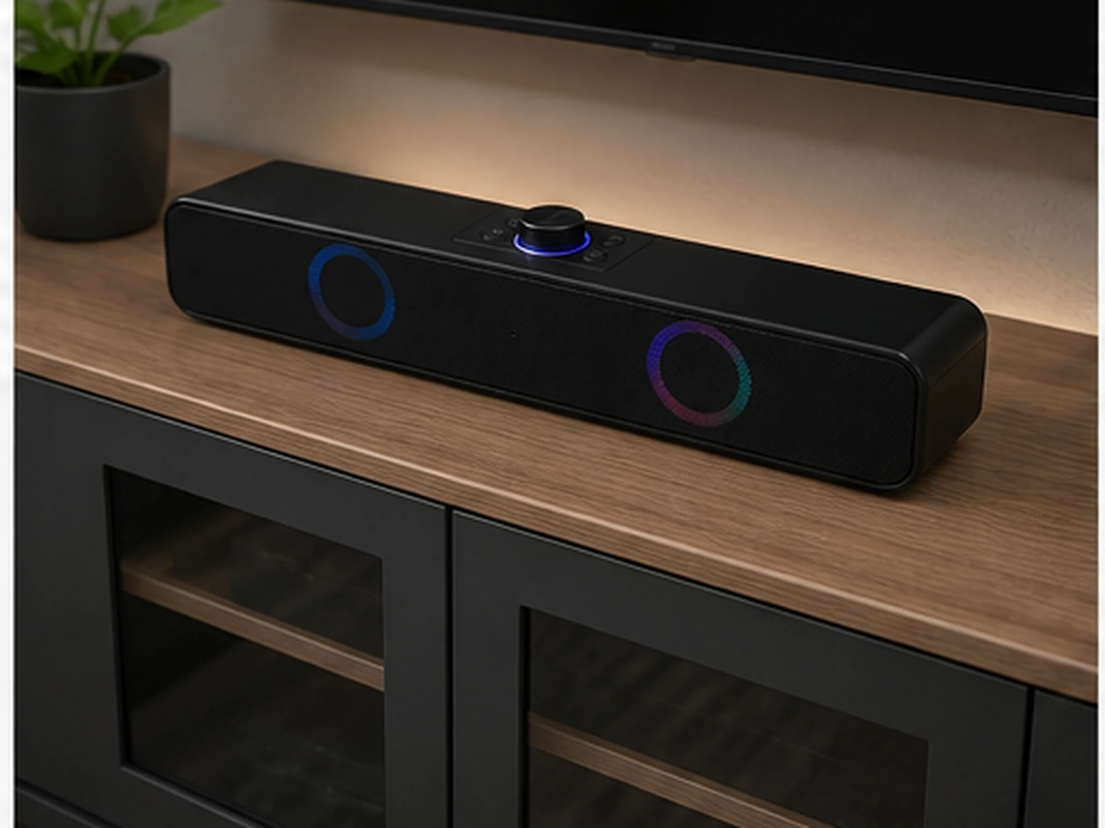 Tuya Bluetooth Speaker Hidden Camera placed in a realistic indoor setting