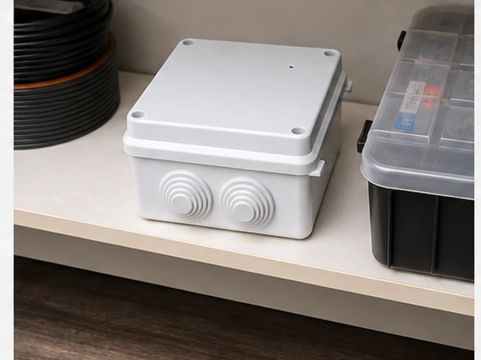 Tuya Junction Box Hidden Camera placed in a realistic indoor setting