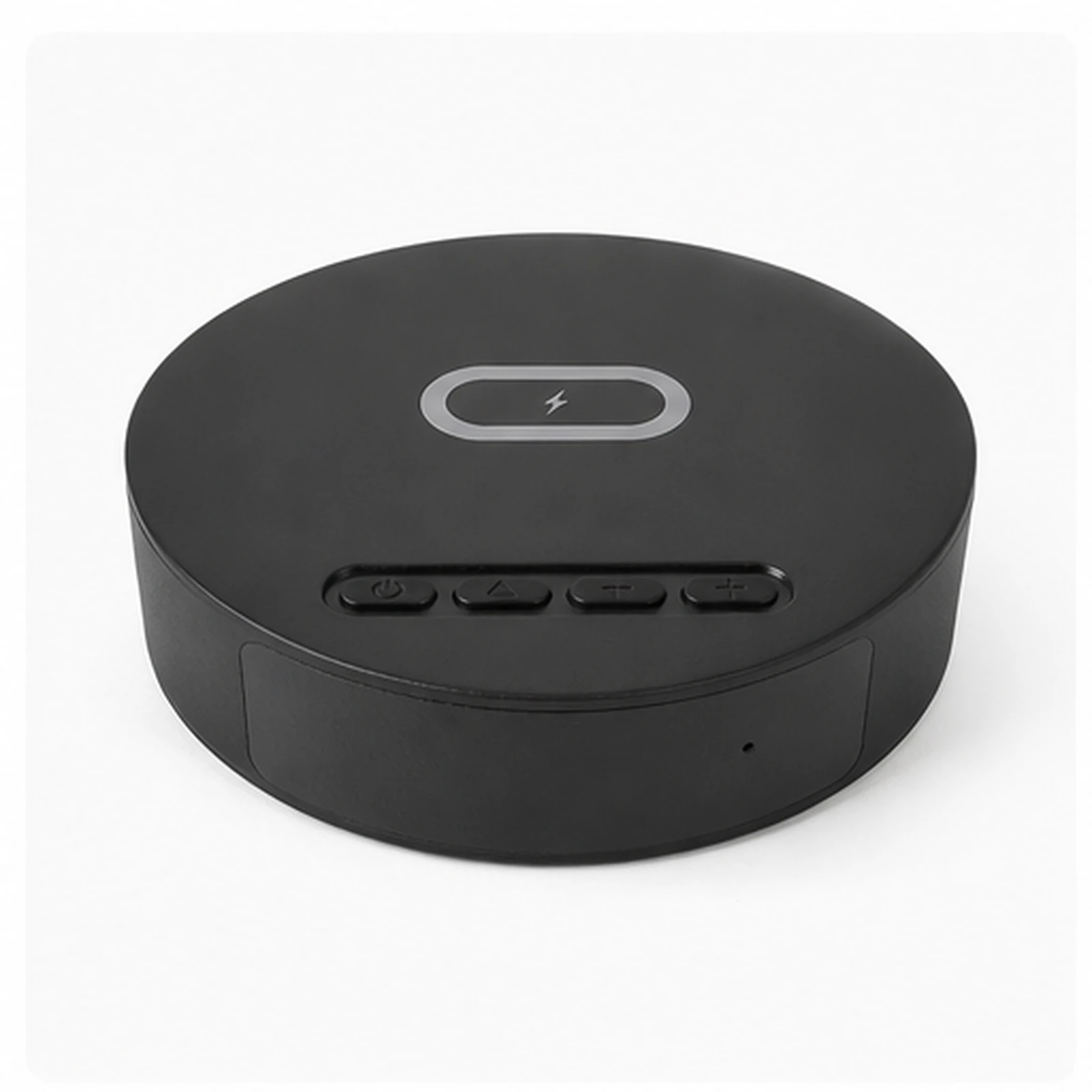 Tuya Round Desk Box Hidden Camera front view on white background
