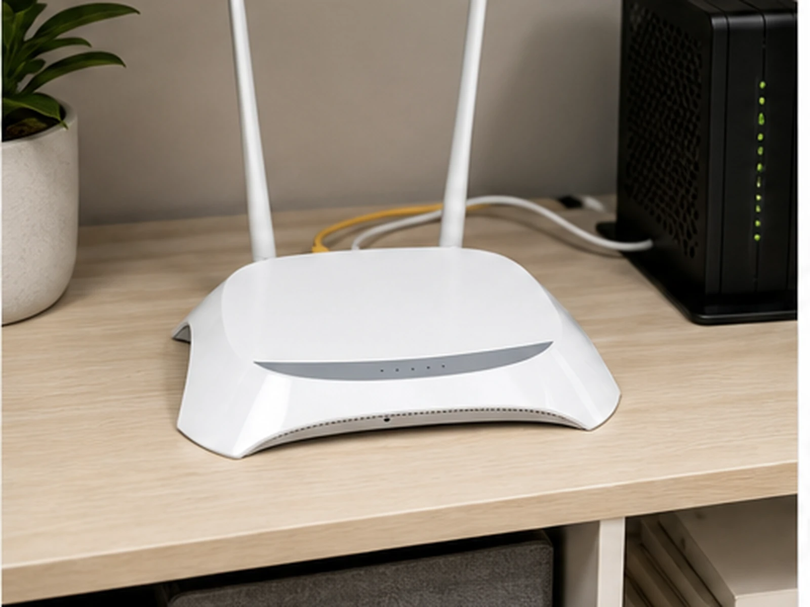 Tuya WiFi Router Hidden Camera placed in a realistic indoor setting