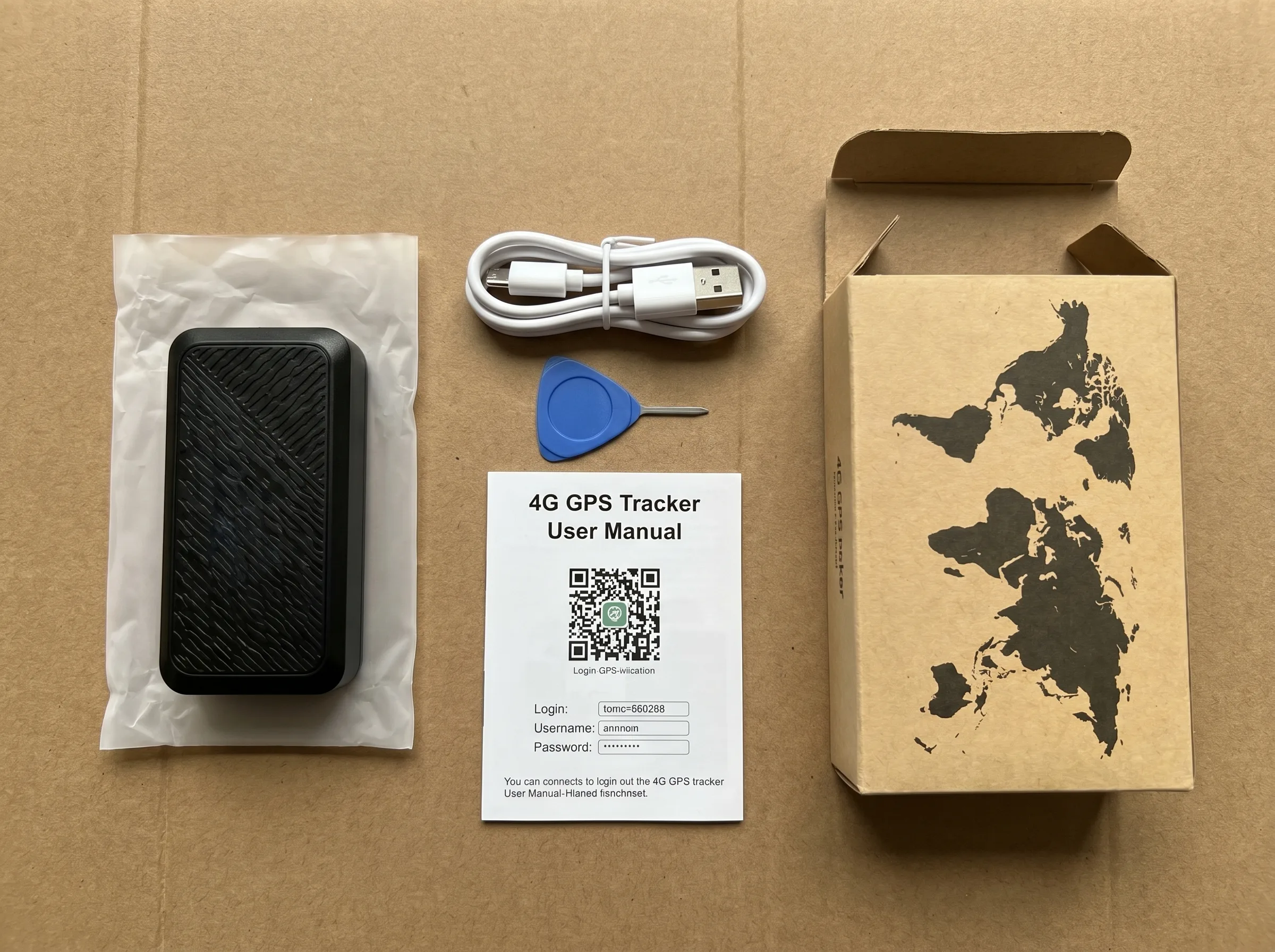 G50 4G Magnetic GPS Tracker package and accessories
