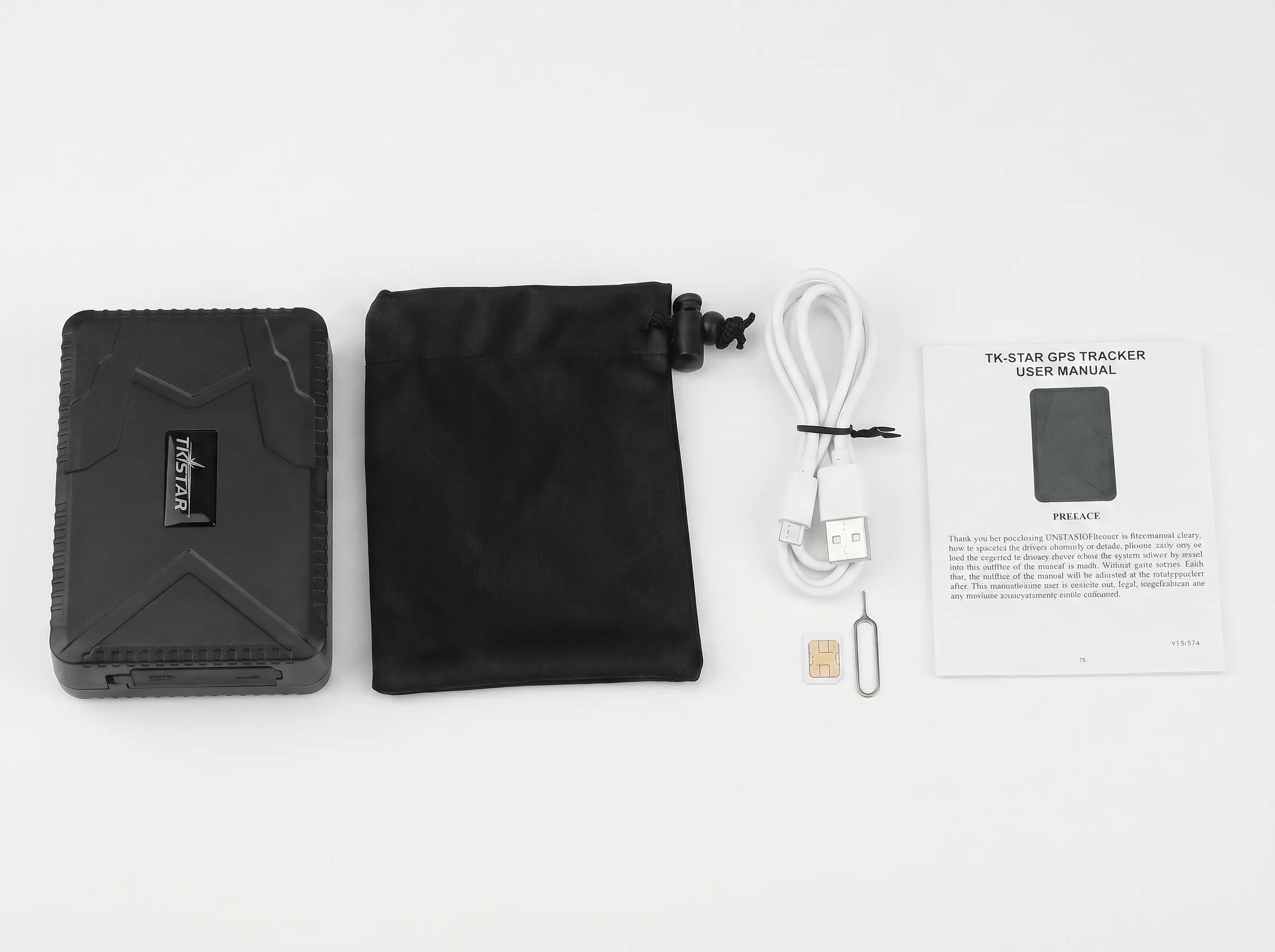 TK915 Vehicle GPS Tracker package and accessories