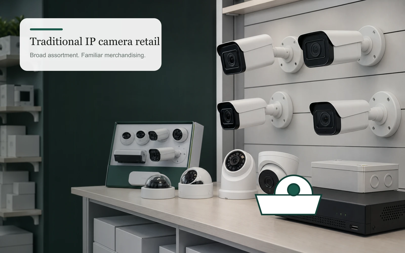 Traditional camera retail display