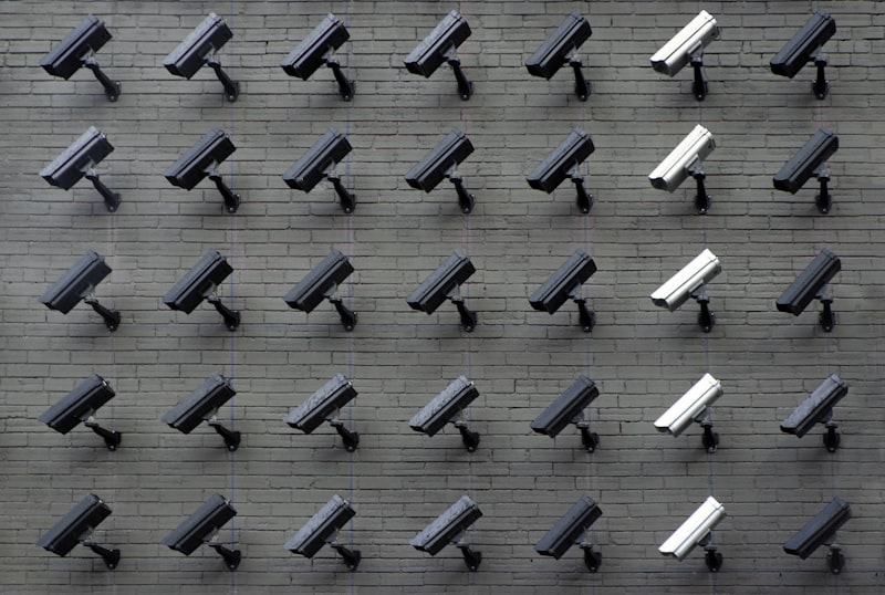 CCTV and surveillance cameras monitoring public streets