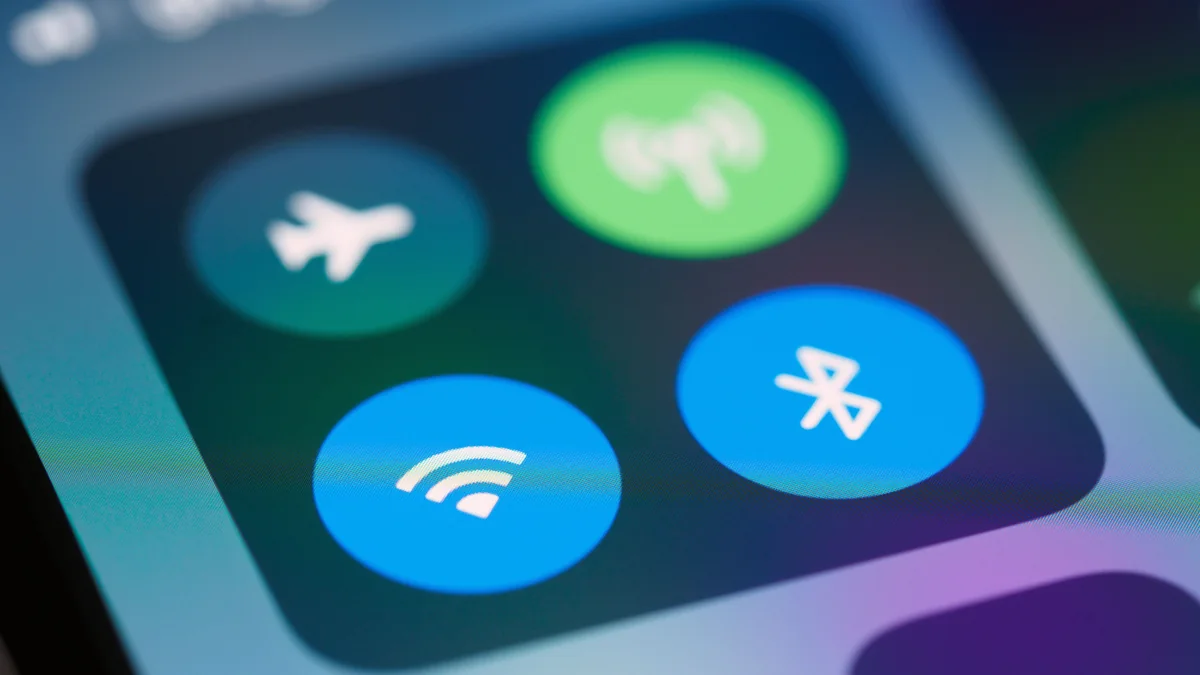 Smartphone WiFi control panel used while checking router settings