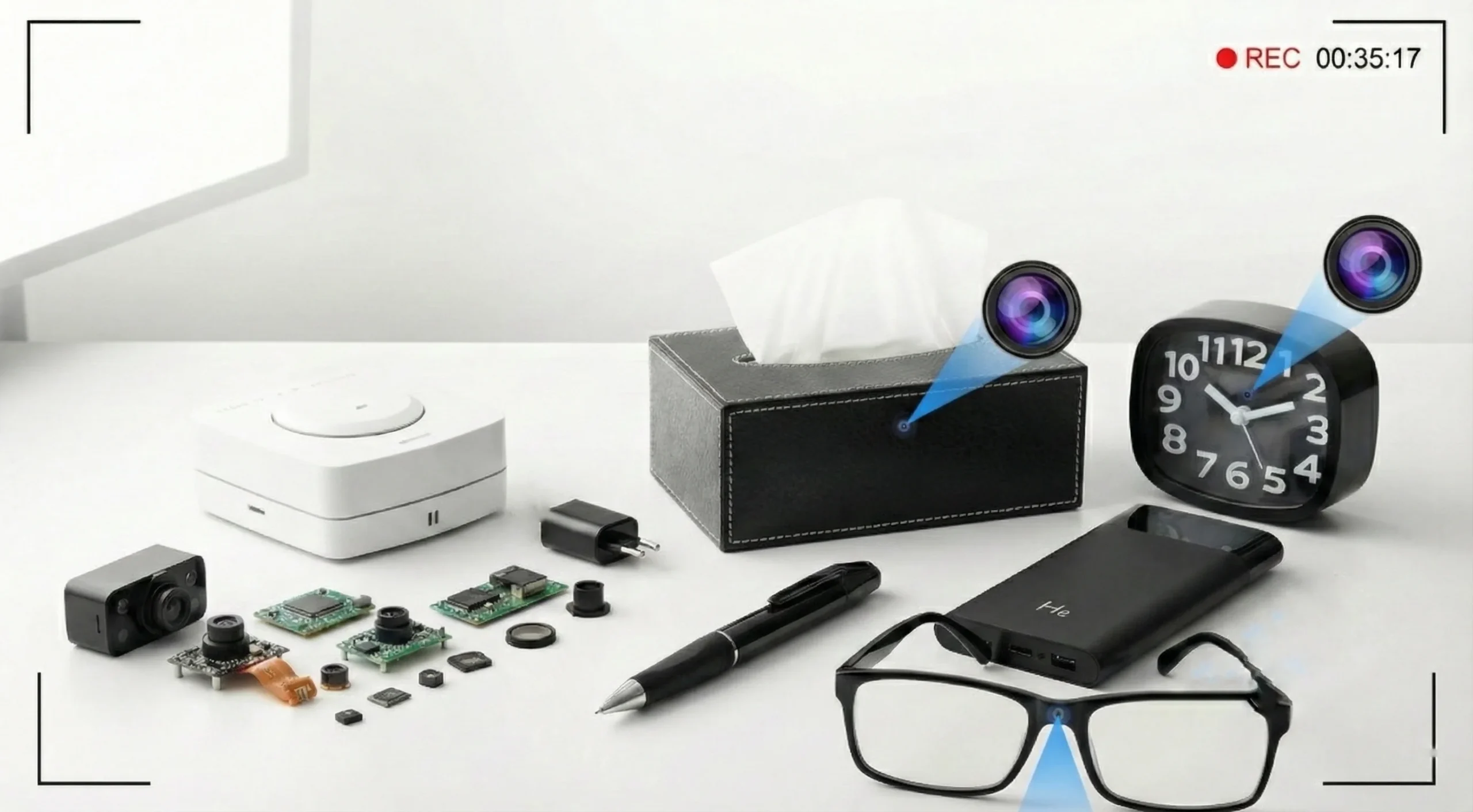 Customer purchasing a spy camera from a specialist surveillance equipment store