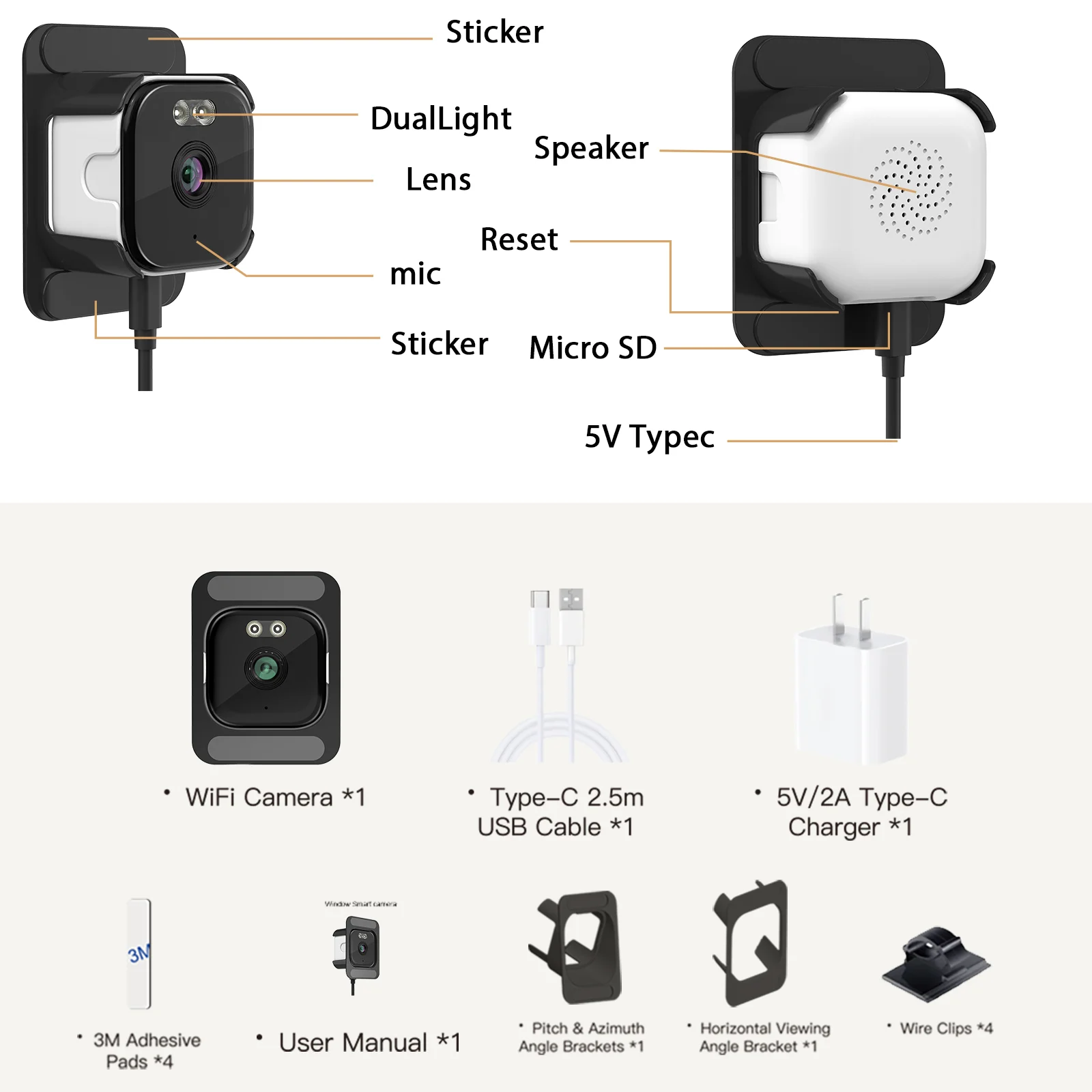 2K Dual-Band Window Camera with Full-Color Night View alternate angle