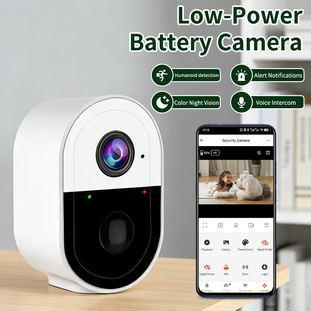 3MP Battery WiFi Security Camera alternate angle