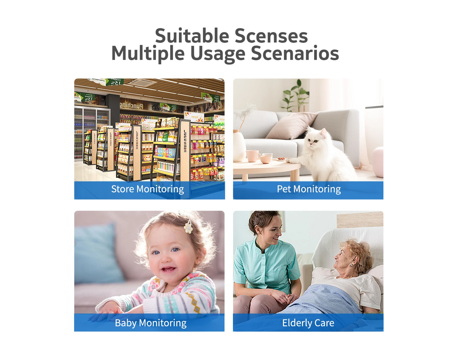 C10 compact indoor camera use cases in shop, home and family rooms