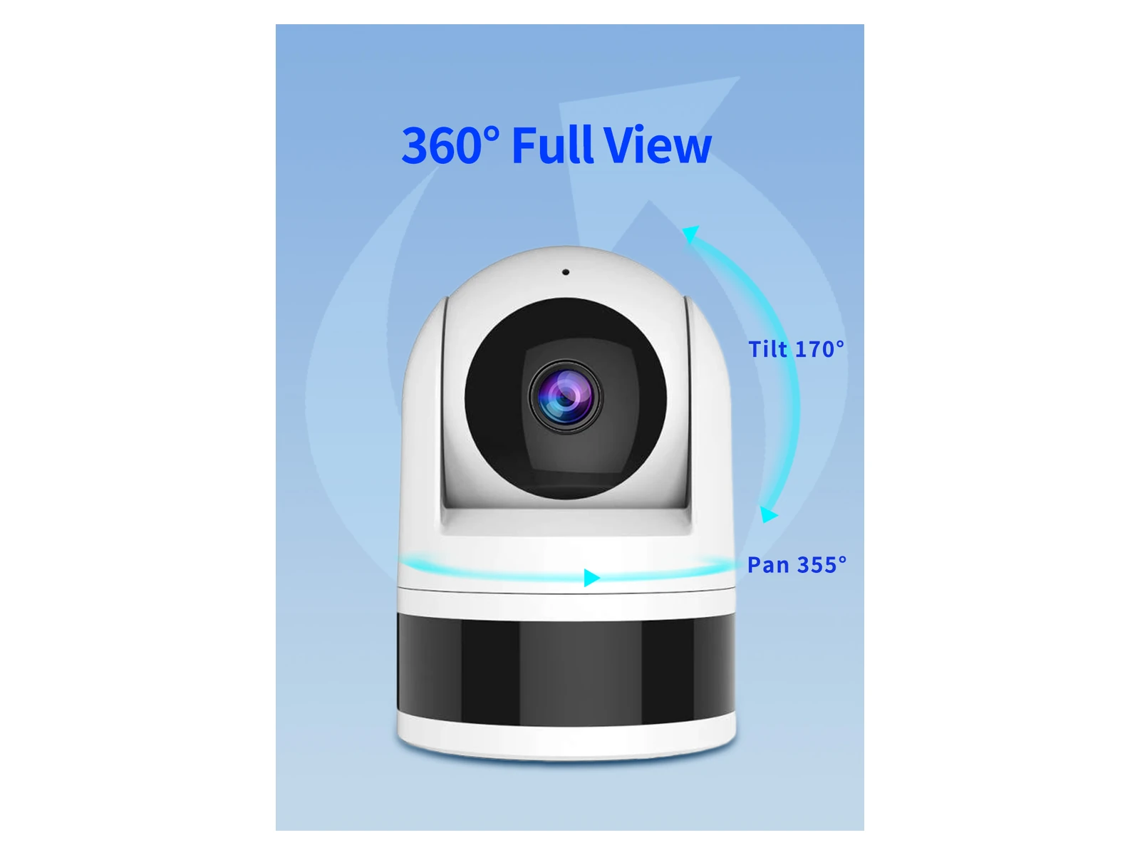 C20 indoor pan-tilt camera 360-degree view graphic