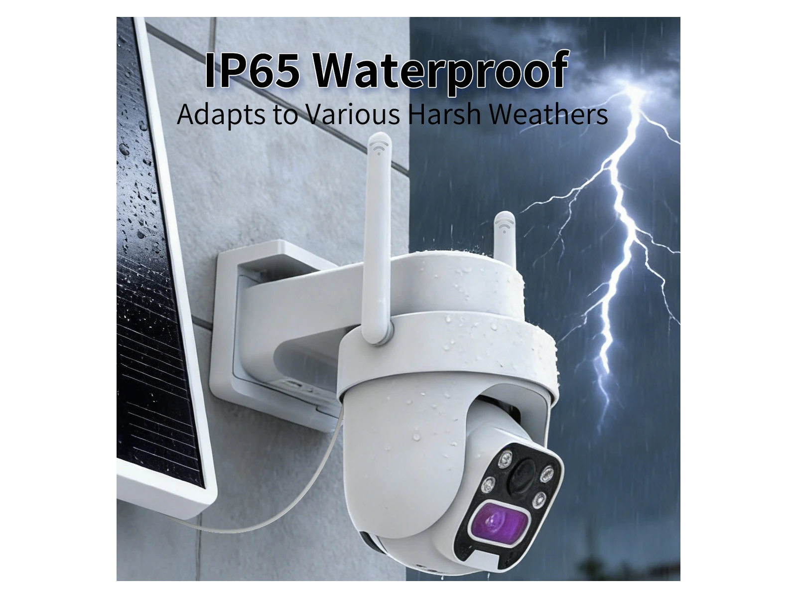 C45L 4MP Solar Pan-Tilt Security Camera IP65 outdoor housing