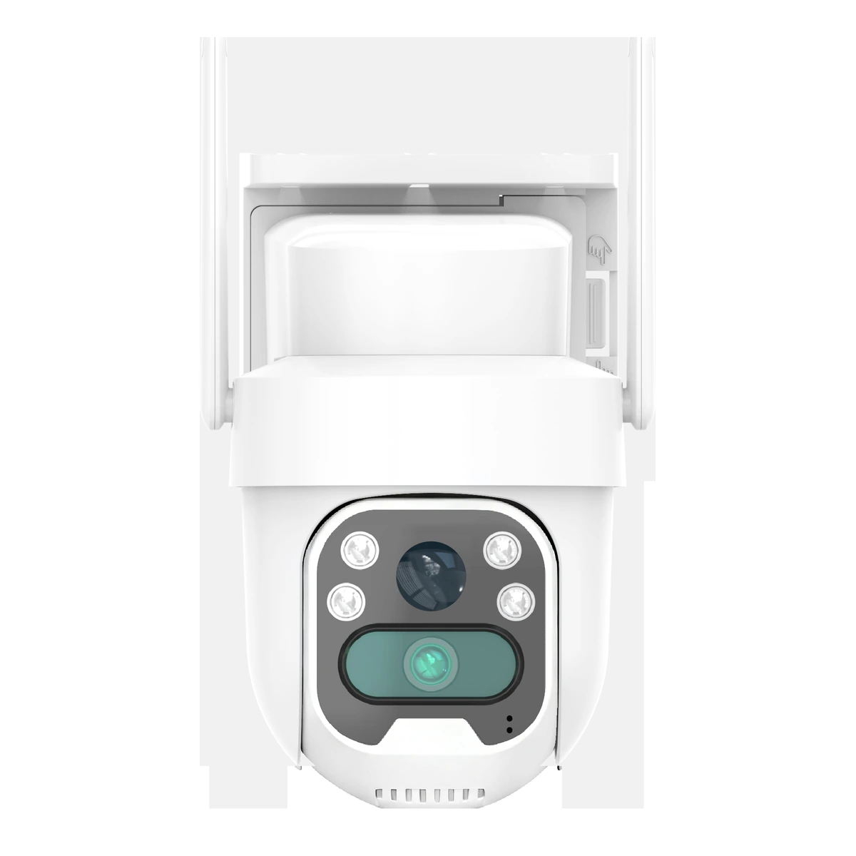 C45L 4MP Solar Pan-Tilt Security Camera lens and light layout