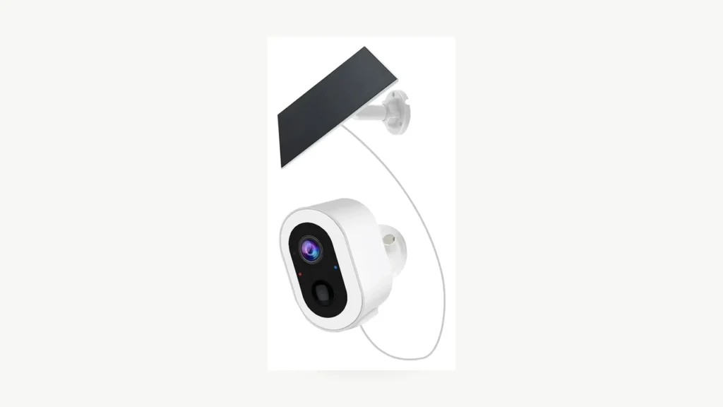 QZT S7L-SP-4G3 solar 4G security camera and solar panel on a clean background