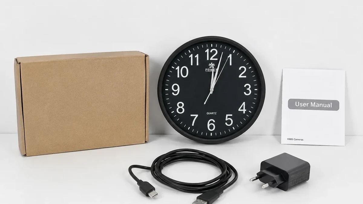 QZT Wall Clock Camera Verpackung zur Prüfung vor einer Nachbestellung