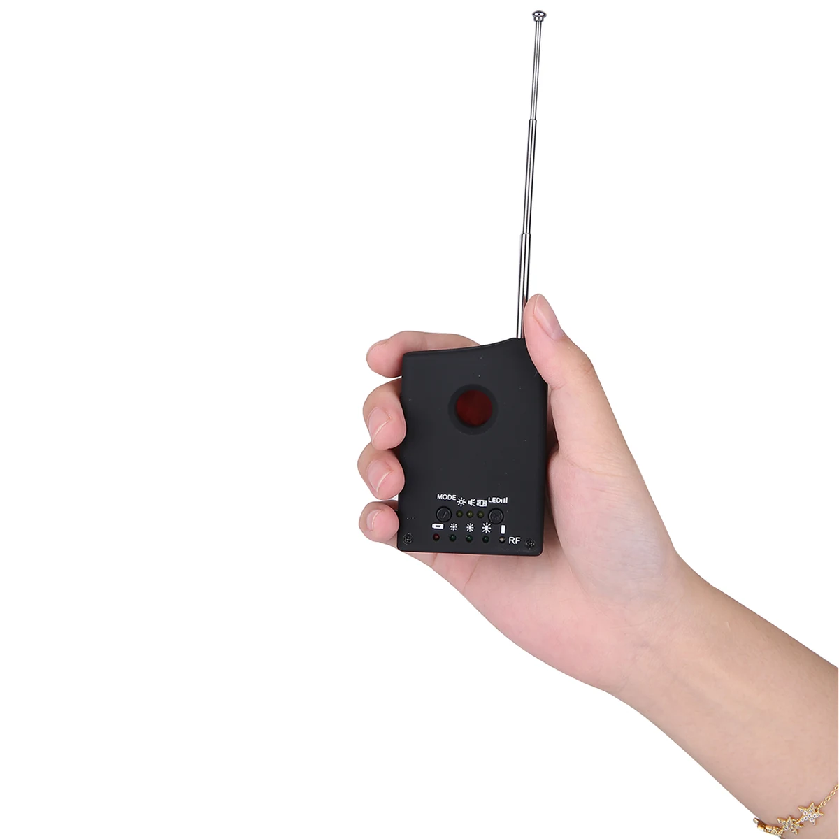 DT01 detector held in hand with antenna extended