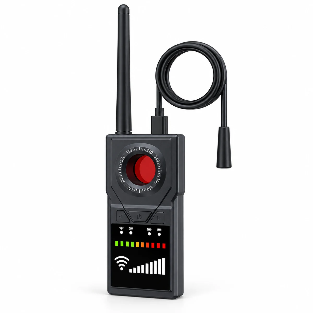F18 detector front with antenna and flexible probe