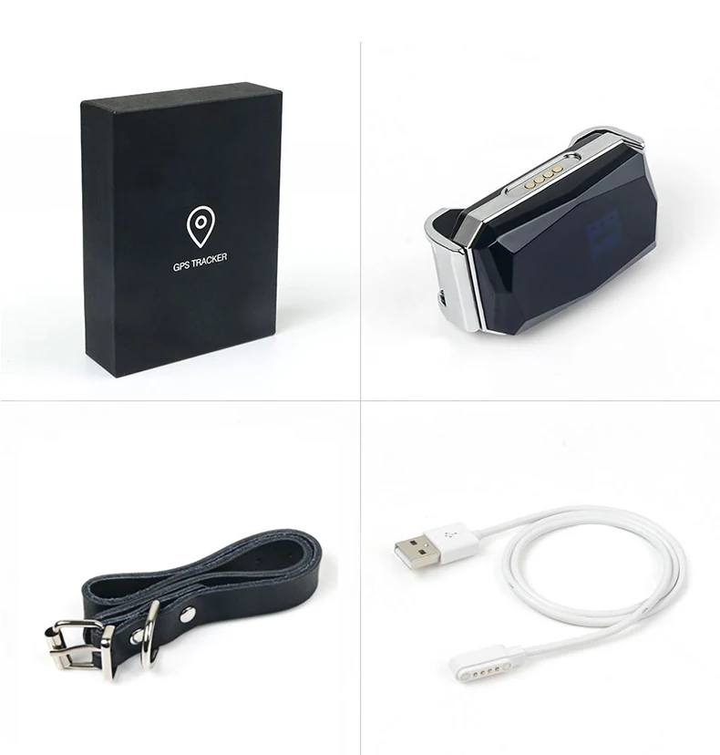 G12 tracker, collar strap, magnetic charging cable and box