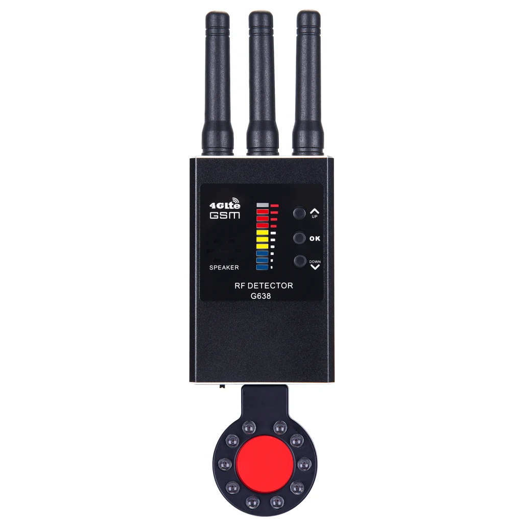 G638 RF detector with optical lens-check attachment