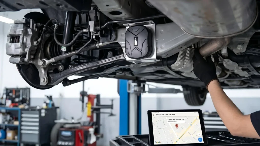 TK905 Magnetic GPS Tracker in a vehicle or asset placement scene