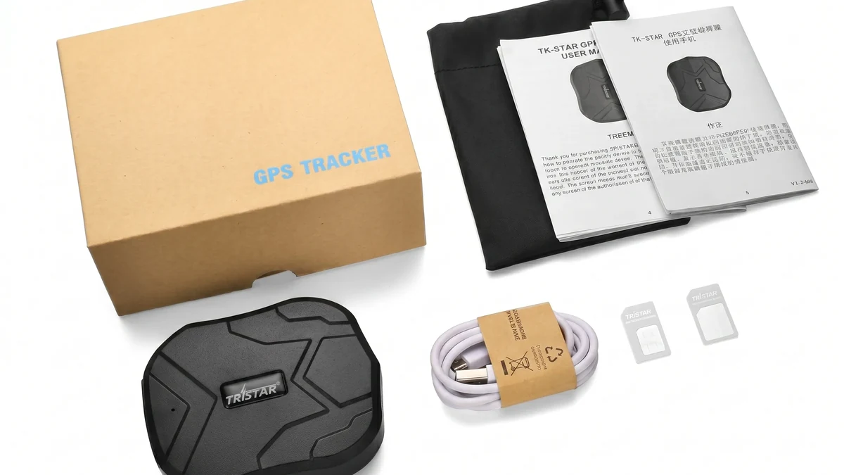 TK905 Magnetic GPS Tracker package and accessories