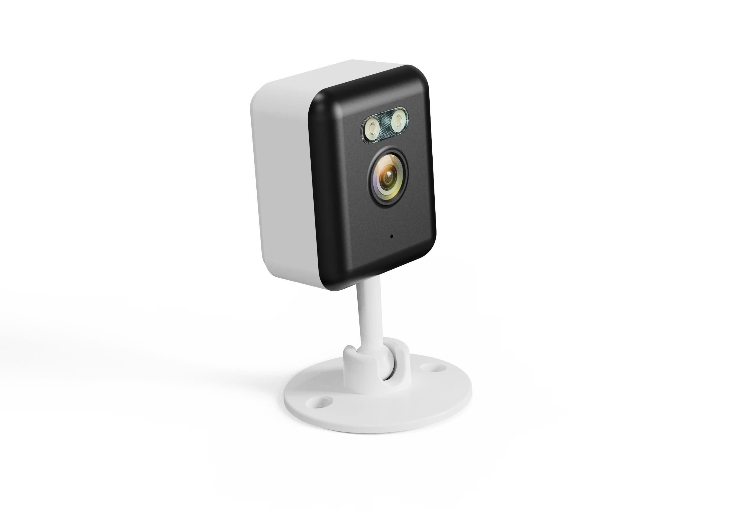 C12 fixed indoor camera on its white stand, front angle