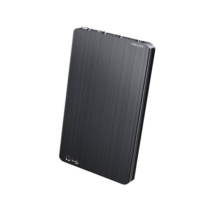 M2 recorder standing upright to show its thin profile