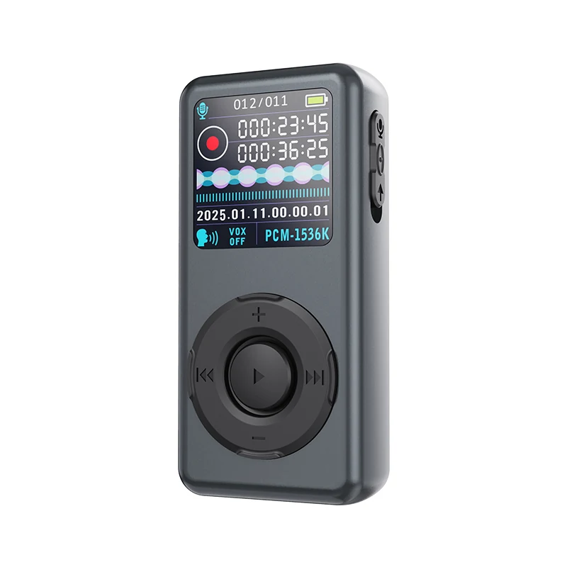 M21 digital voice recorder display and playback controls