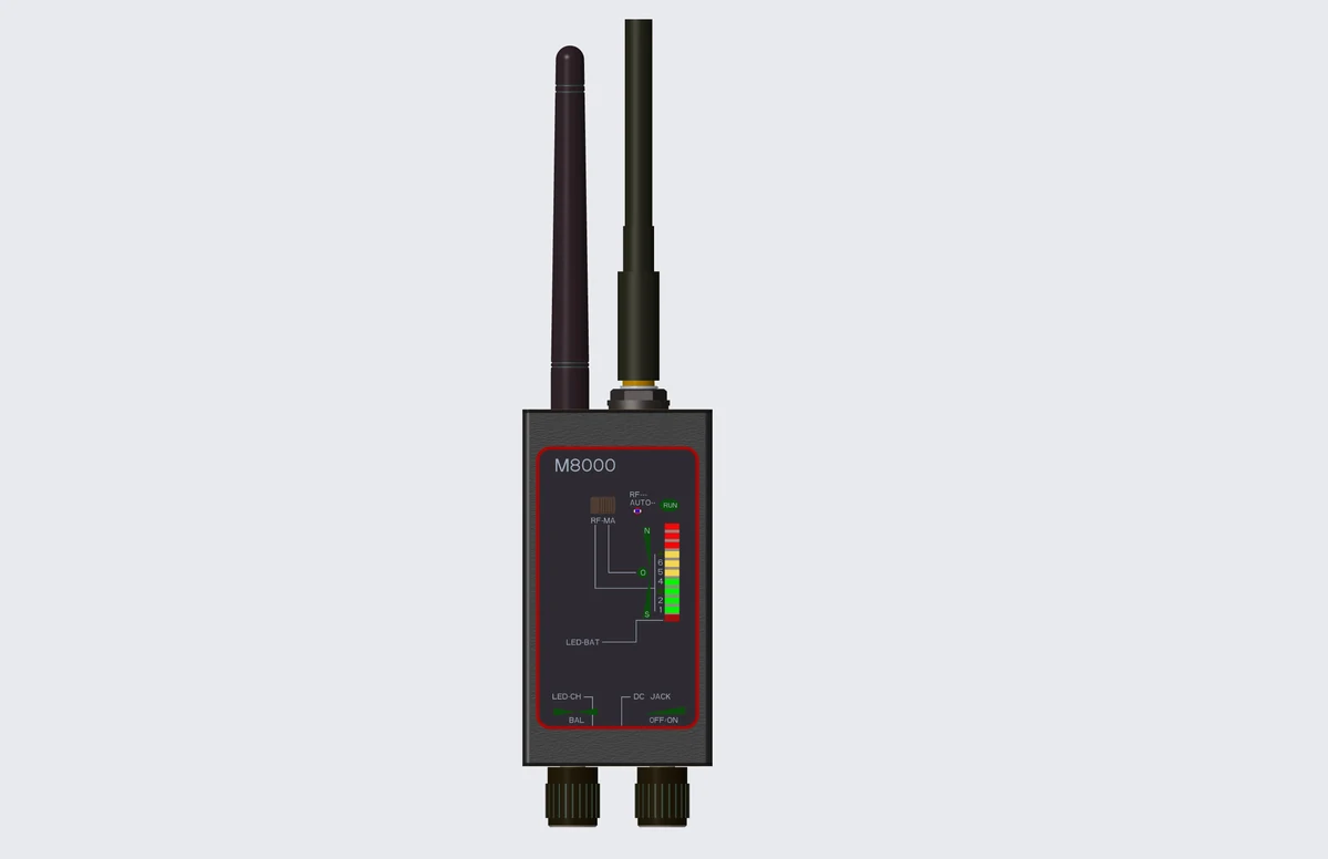 M8000 RF and magnetic-mode controls with 10-level signal indicator