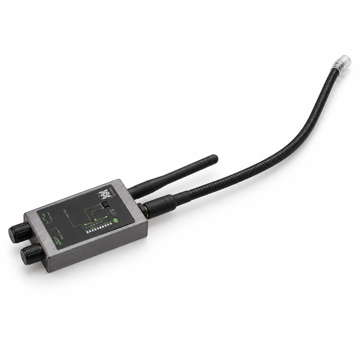 M8000 RF and magnetic detector with two probes on white