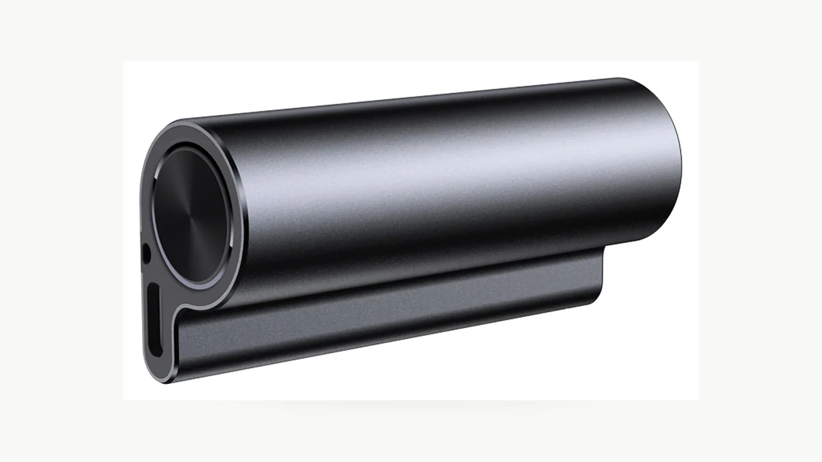 Q79 voice recorder side view showing the aluminum housing