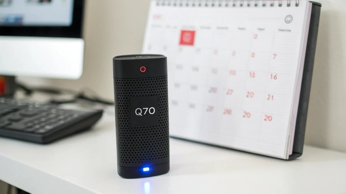 Q70 long-battery magnetic voice recorder in a real product view