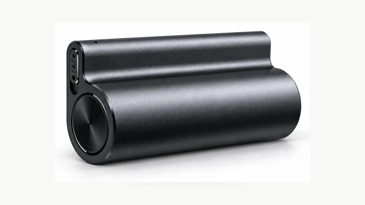 Q79 magnetic digital voice recorder black stepped cylindrical housing