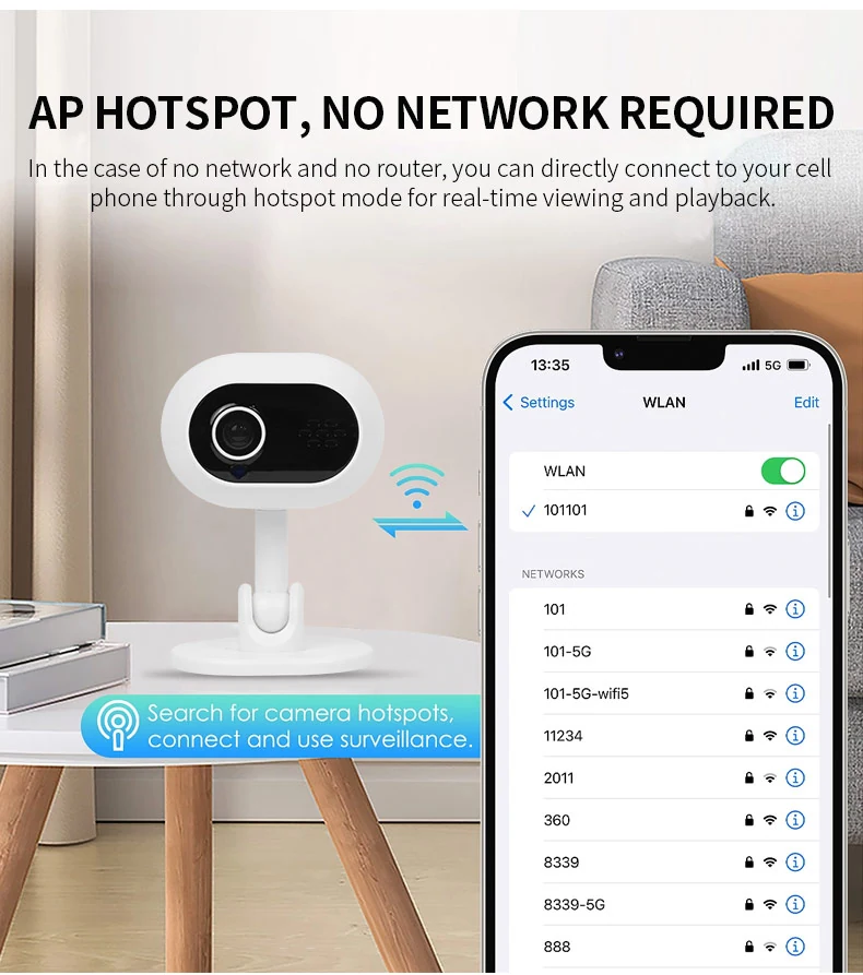 Powered WiFi Mini Camera with Two-Way Audio A4, verified product detail 2