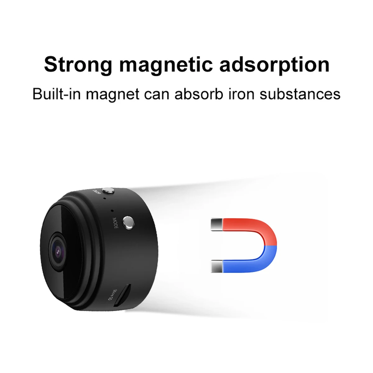 WiFi Mini Camera with Night Vision A9, magnetic mounting view