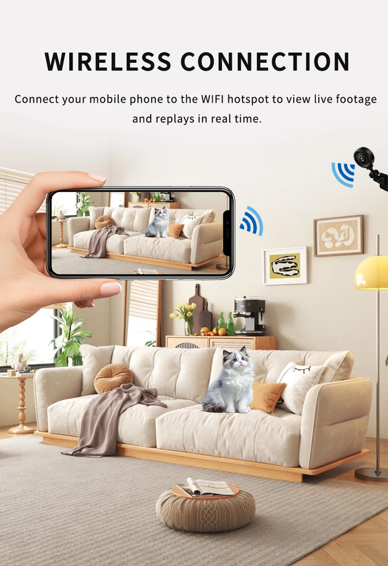 Wide-Angle WiFi Mini Camera with Night Vision C8, verified product detail 3