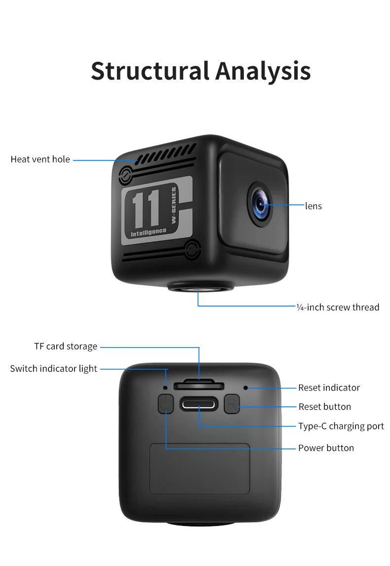 Wide-Angle WiFi Mini Camera with 1600mAh Battery W11, verified product detail 8