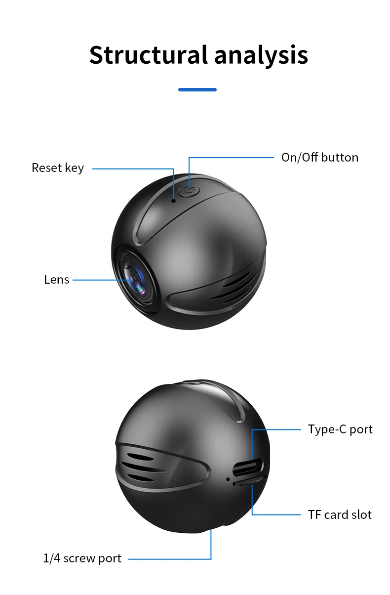 WiFi Mini Camera with Night Vision and Tripod Mount X3, verified product detail 8