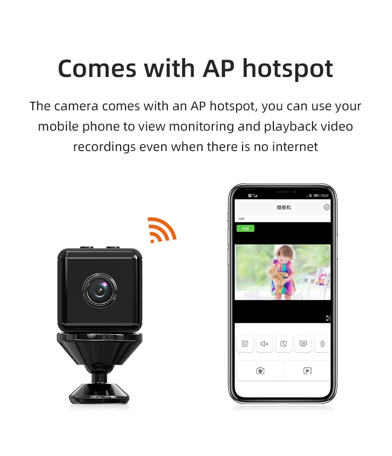 Magnetic WiFi Mini Camera with Sound Detection X6D, verified product detail 5