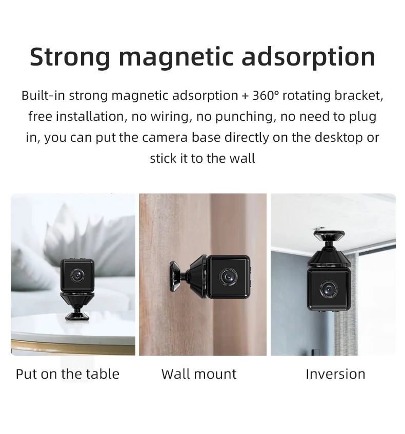 Magnetic WiFi Mini Camera with Sound Detection X6D, verified product detail 9
