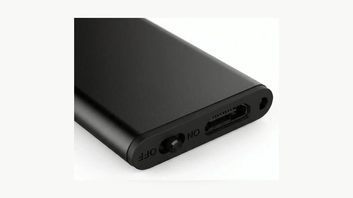 Q1 mini voice recorder close-up