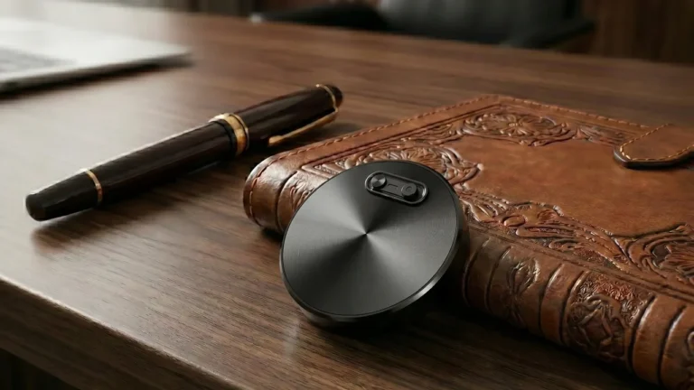 Q37 round mini voice activated audio recorder in a real use scene