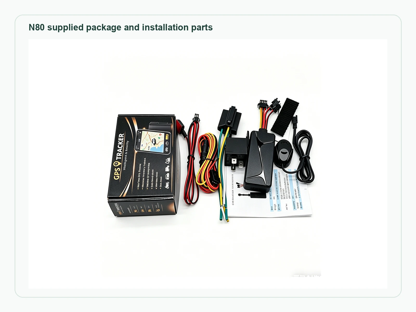 N80 4G Vehicle GPS Tracker package and installation parts