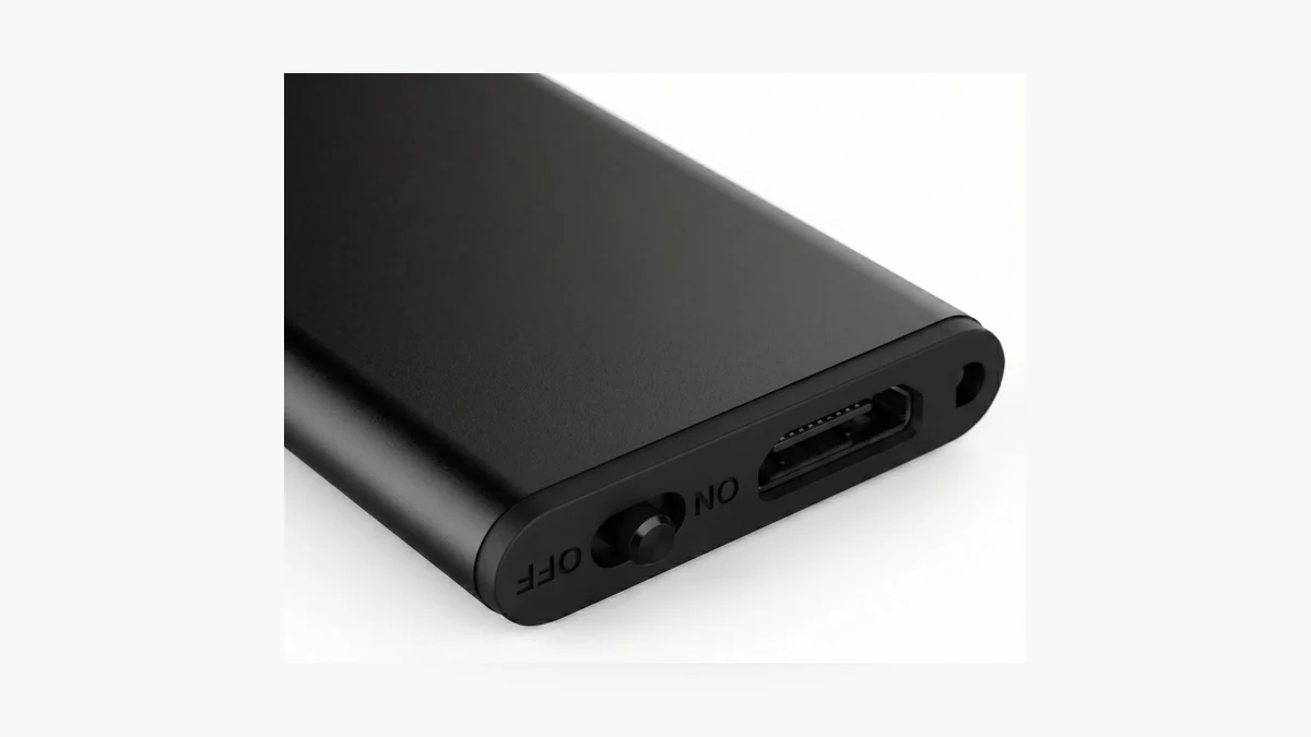 QZT Q1 mini voice recorder close-up