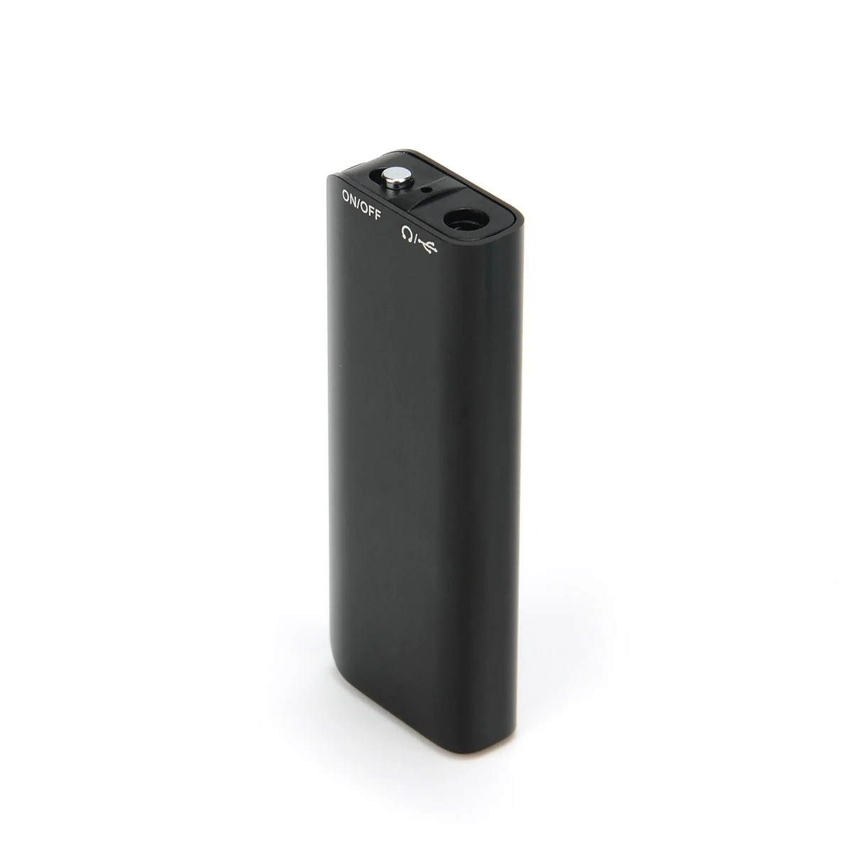 Q23 voice recorder standing with top control visible