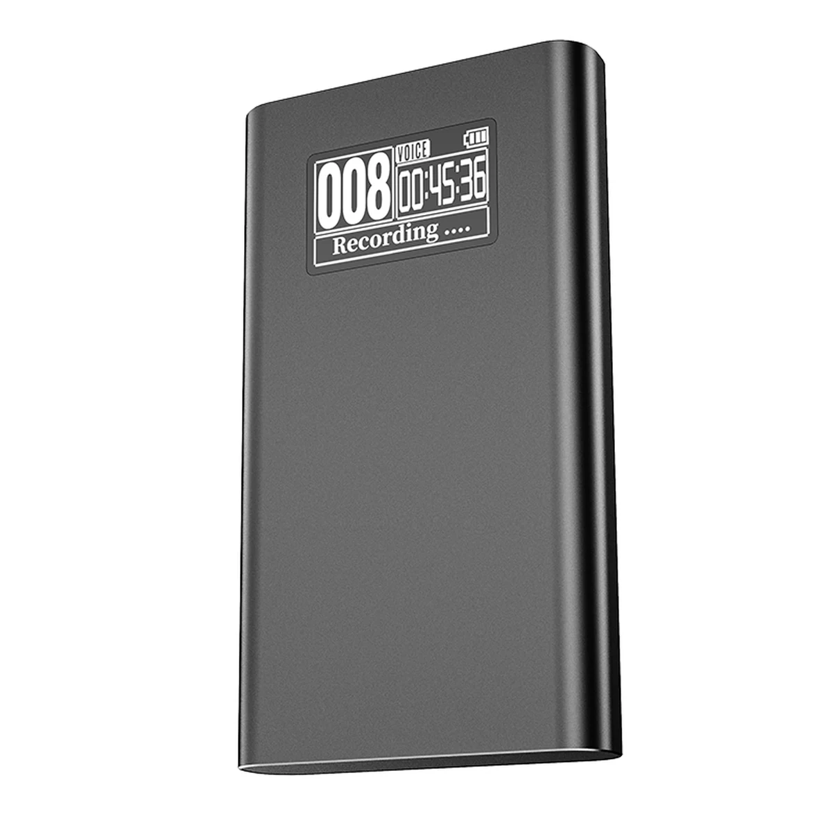 Q86 voice recorder front and 0.77-inch display